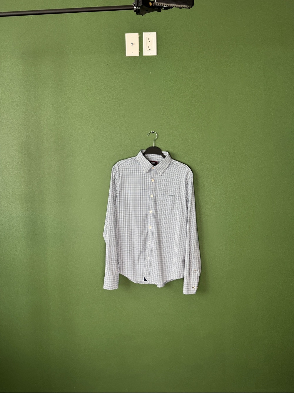 UNTUCKit Rowan Blue White Check Long Sleeve Button Down Shirt Medium